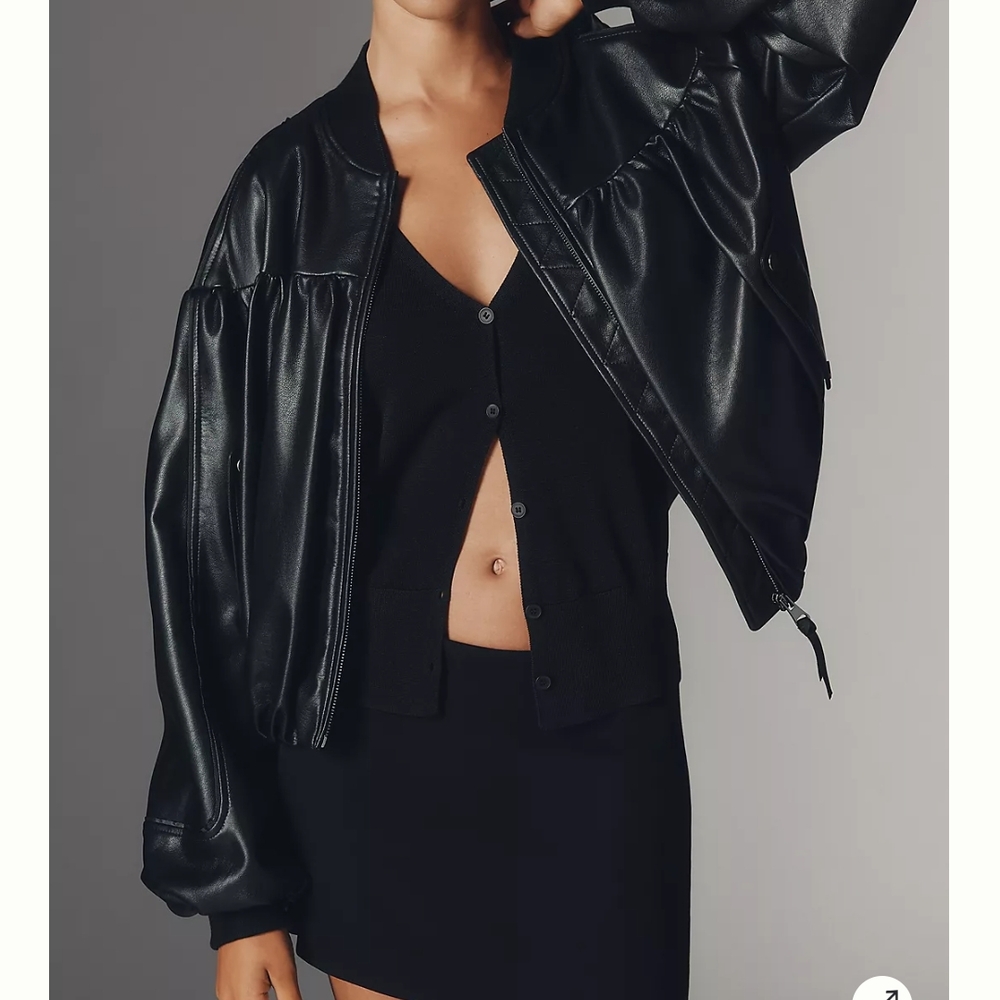 Elegant Black Women's Bomber Jacket